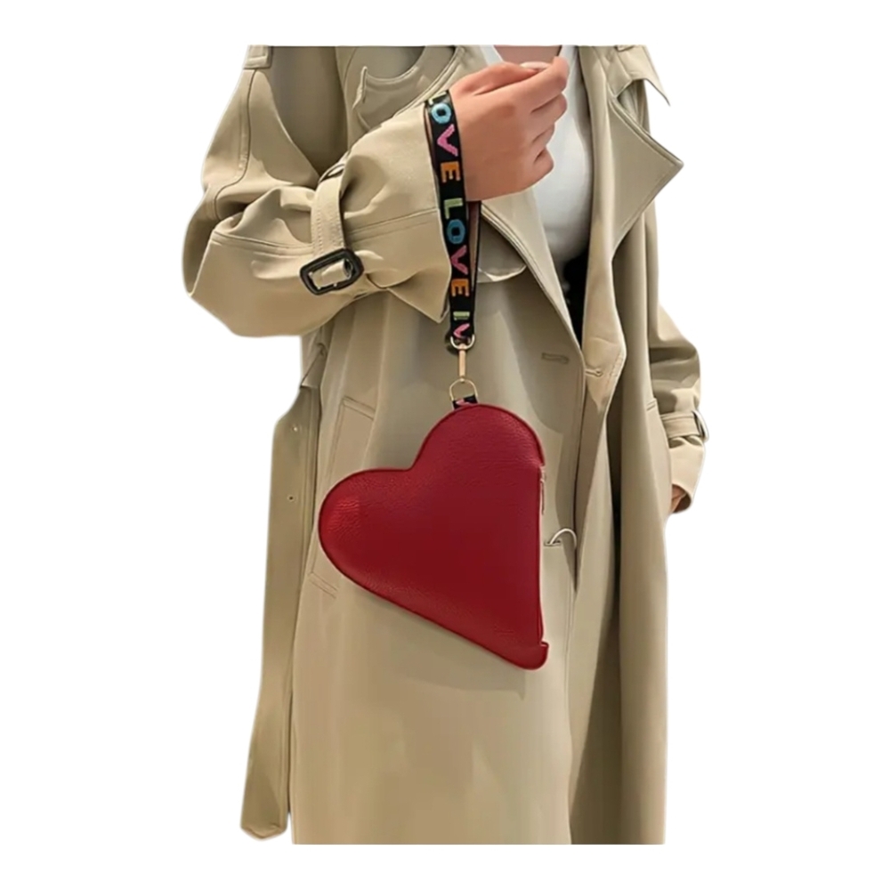 Red Heart Wristlet Clutch - Fashionable Women Bag - Picture 2 of 4